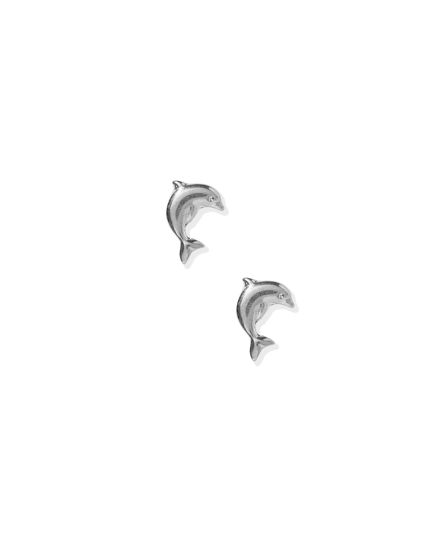 Screwback Stud Earrings - Dolphin Silver - Shop LINNY CO