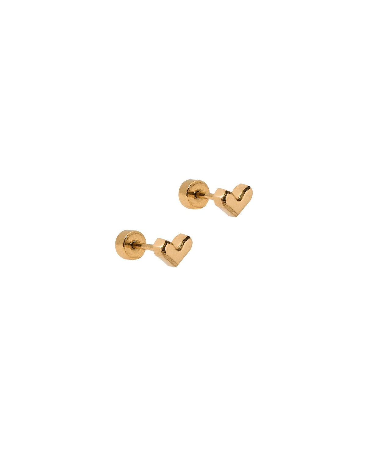 Screwback Stud Earrings - Fable Heart Gold - Shop LINNY CO