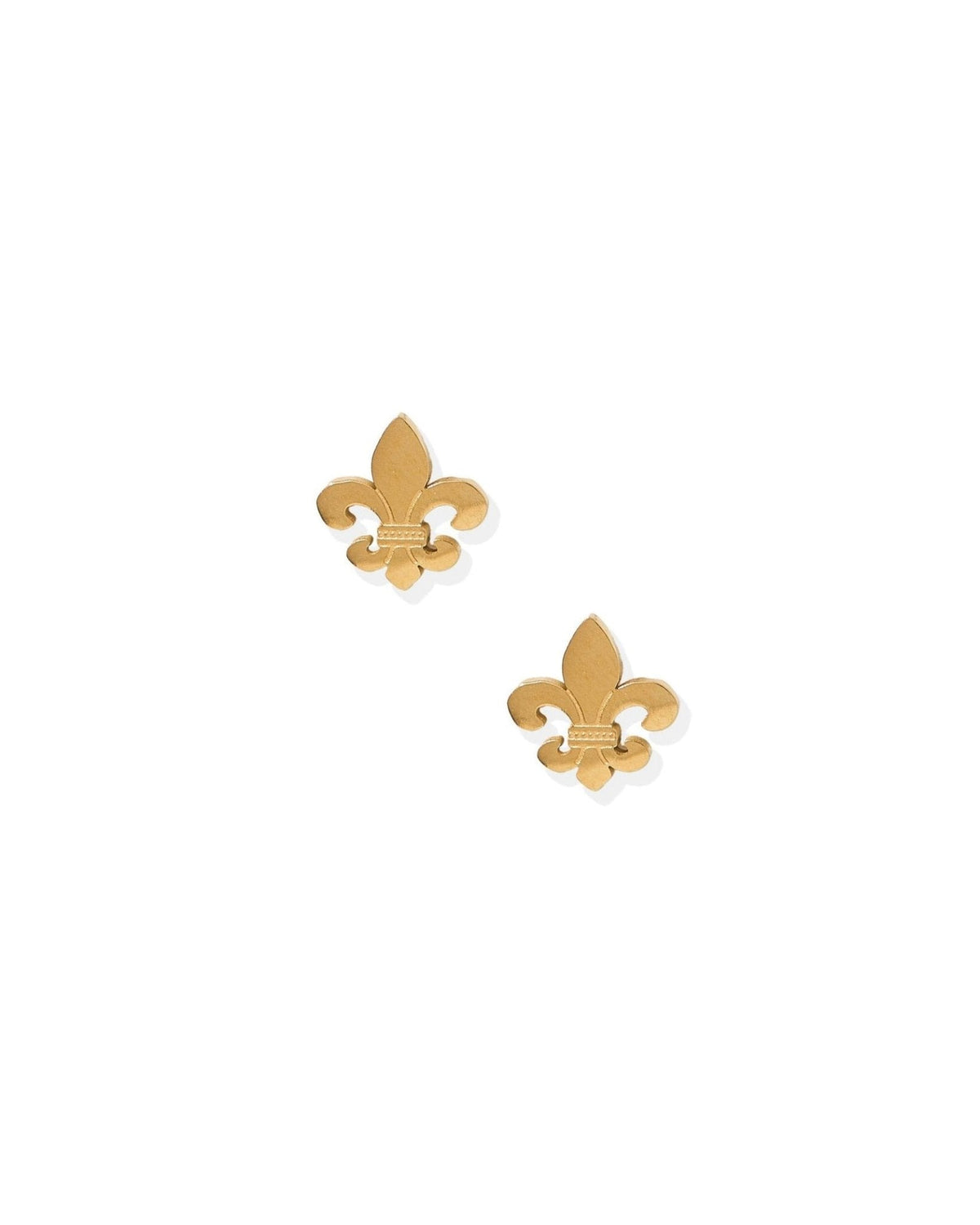 Screwback Stud Earrings - Fleur-de-lis Gold - Shop LINNY CO
