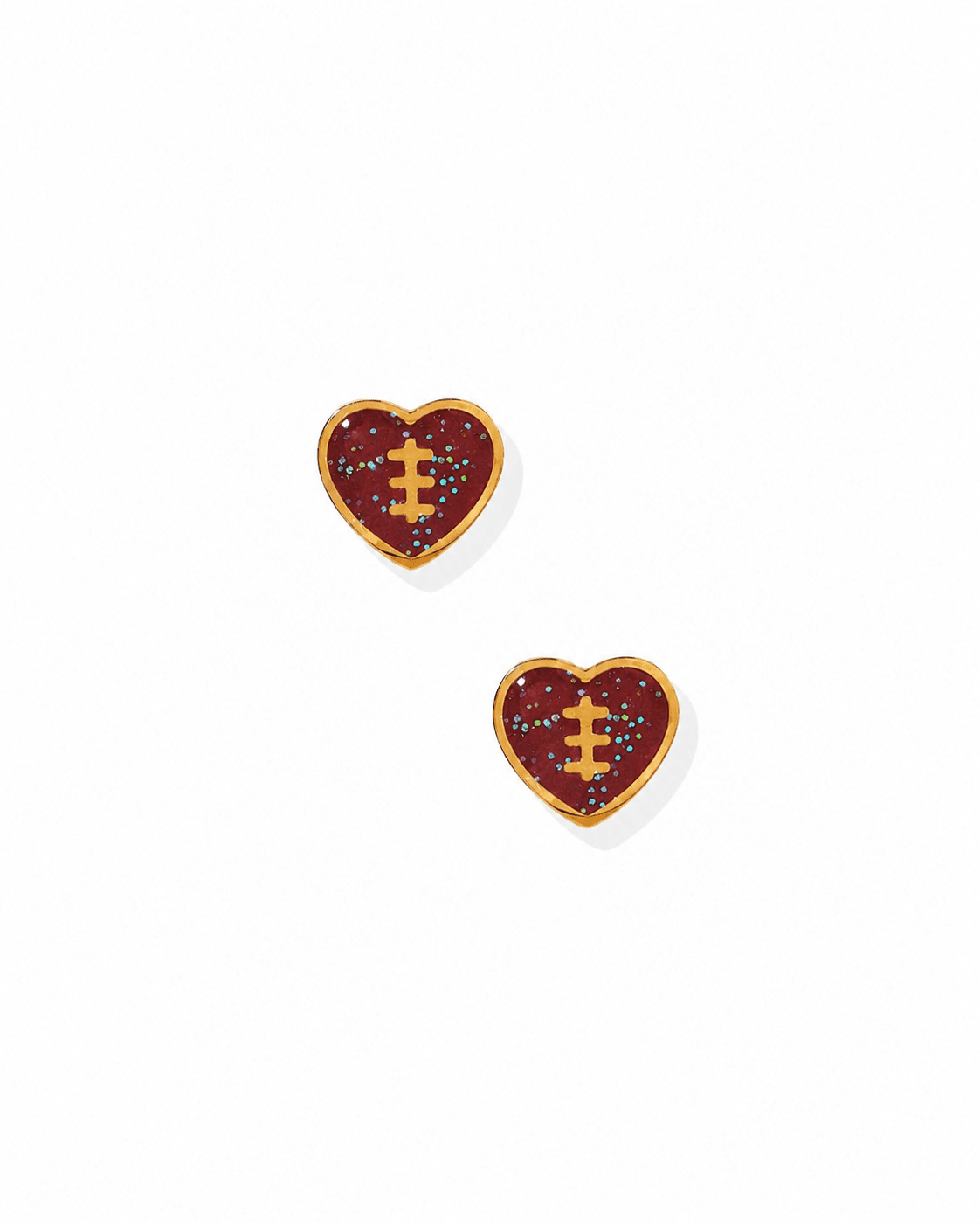 Screwback Stud Earrings - Football Heart - Shop LINNY CO