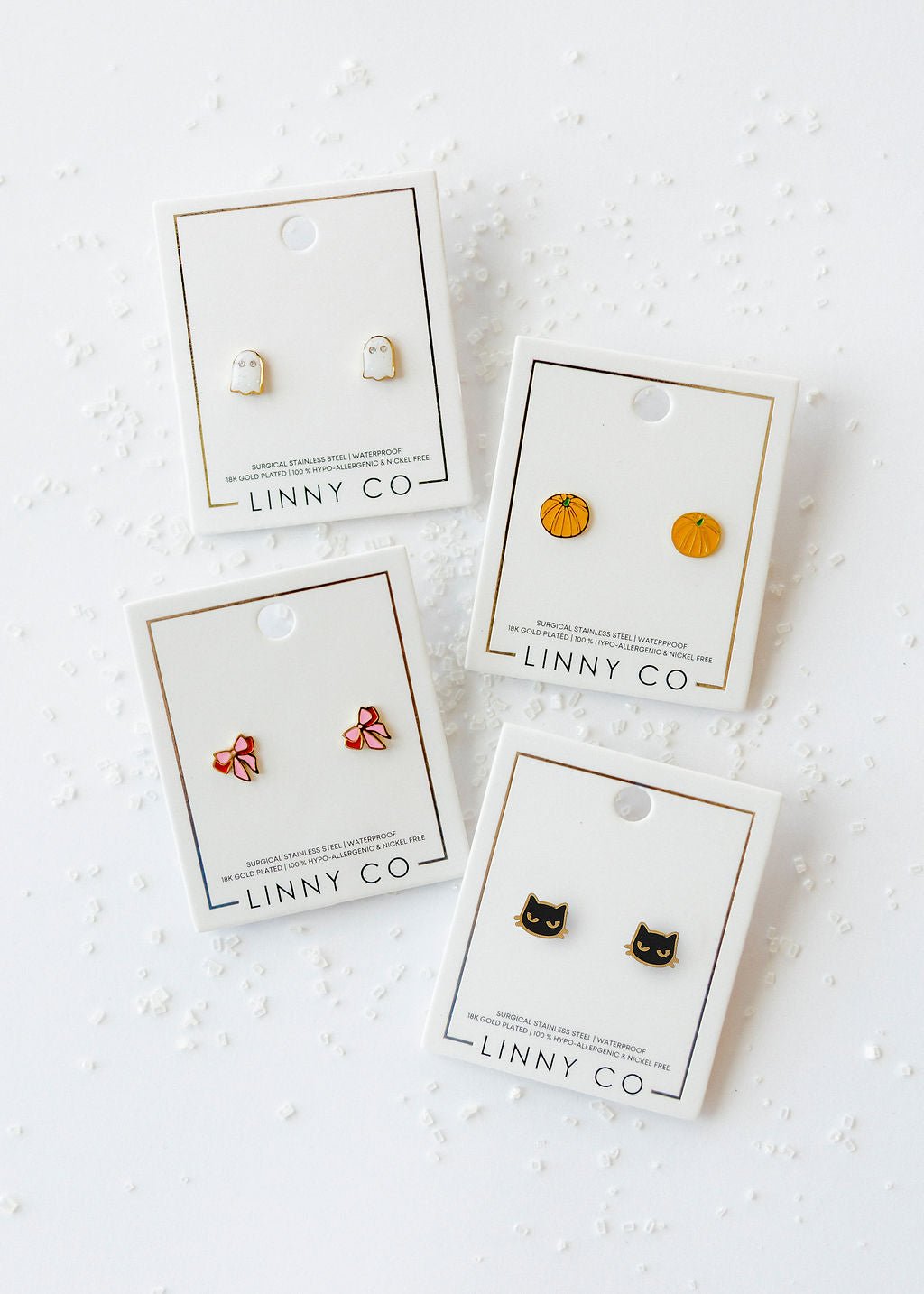 Screwback Stud Earrings - Ghost - Shop LINNY CO