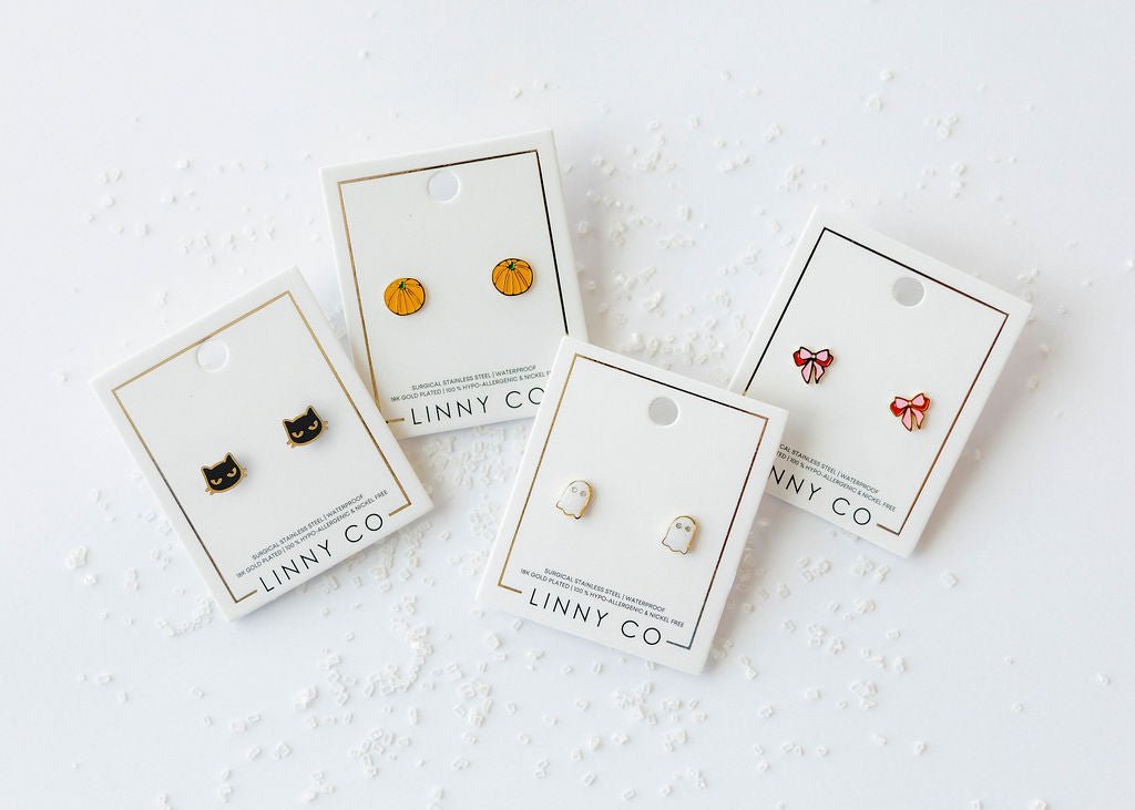 Screwback Stud Earrings - Ghost - Shop LINNY CO