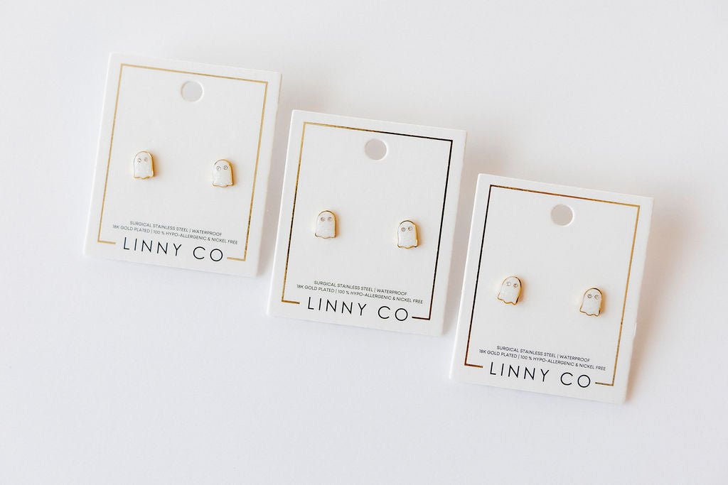 Screwback Stud Earrings - Ghost - Shop LINNY CO