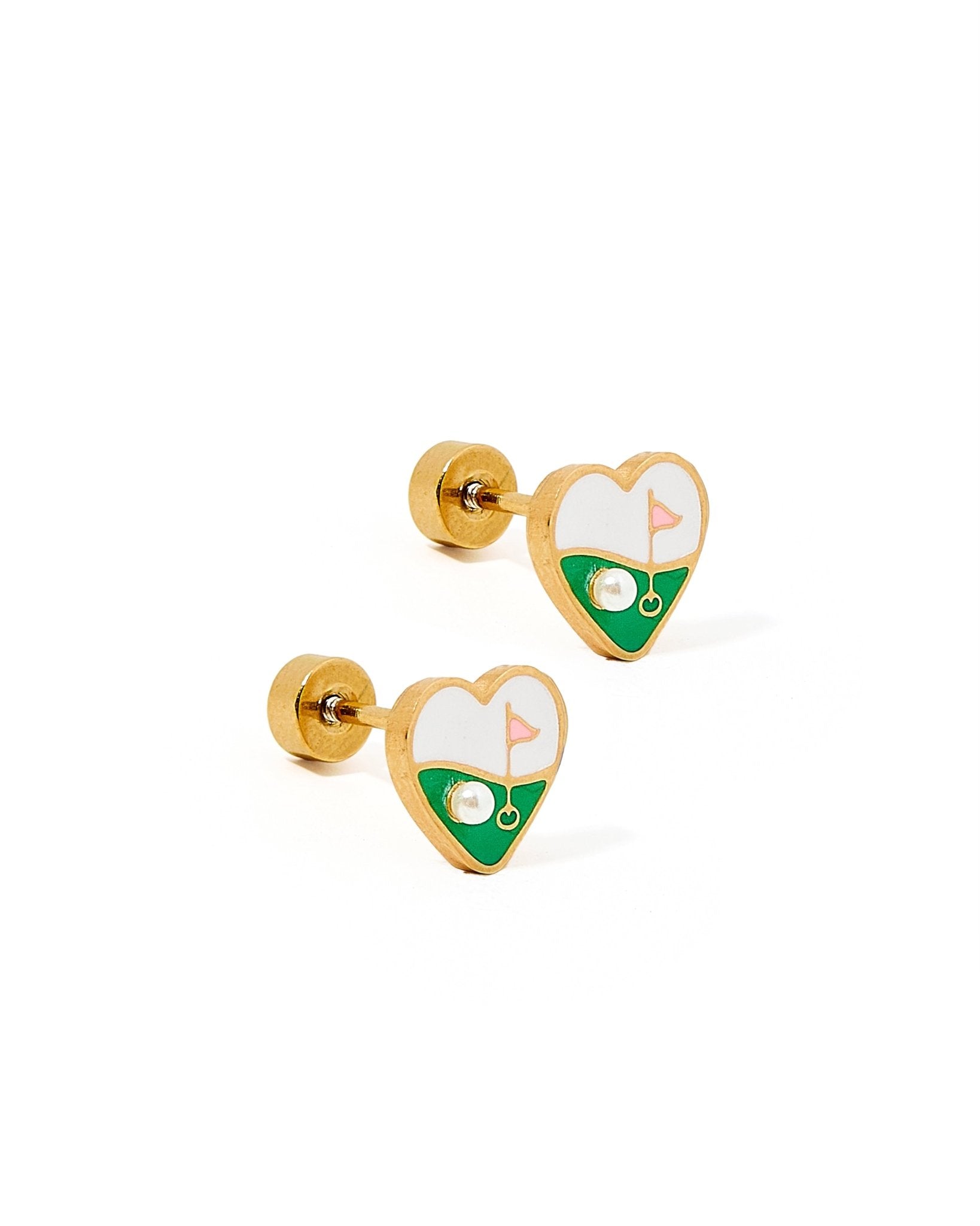 Screwback Stud Earrings - Golf Par - Tee - Shop LINNY CO