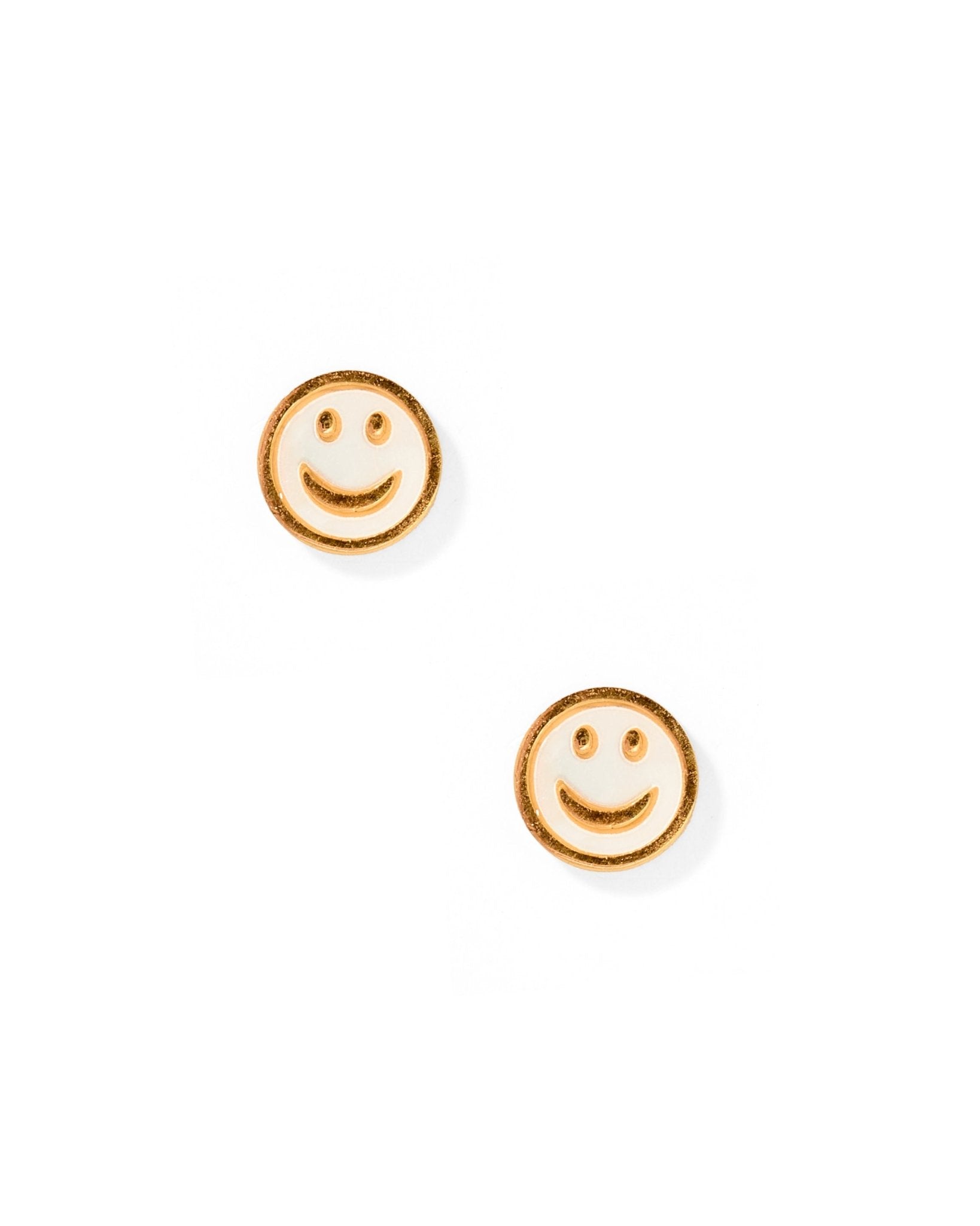 Screwback Stud Earrings - Happy Face - Shop LINNY CO