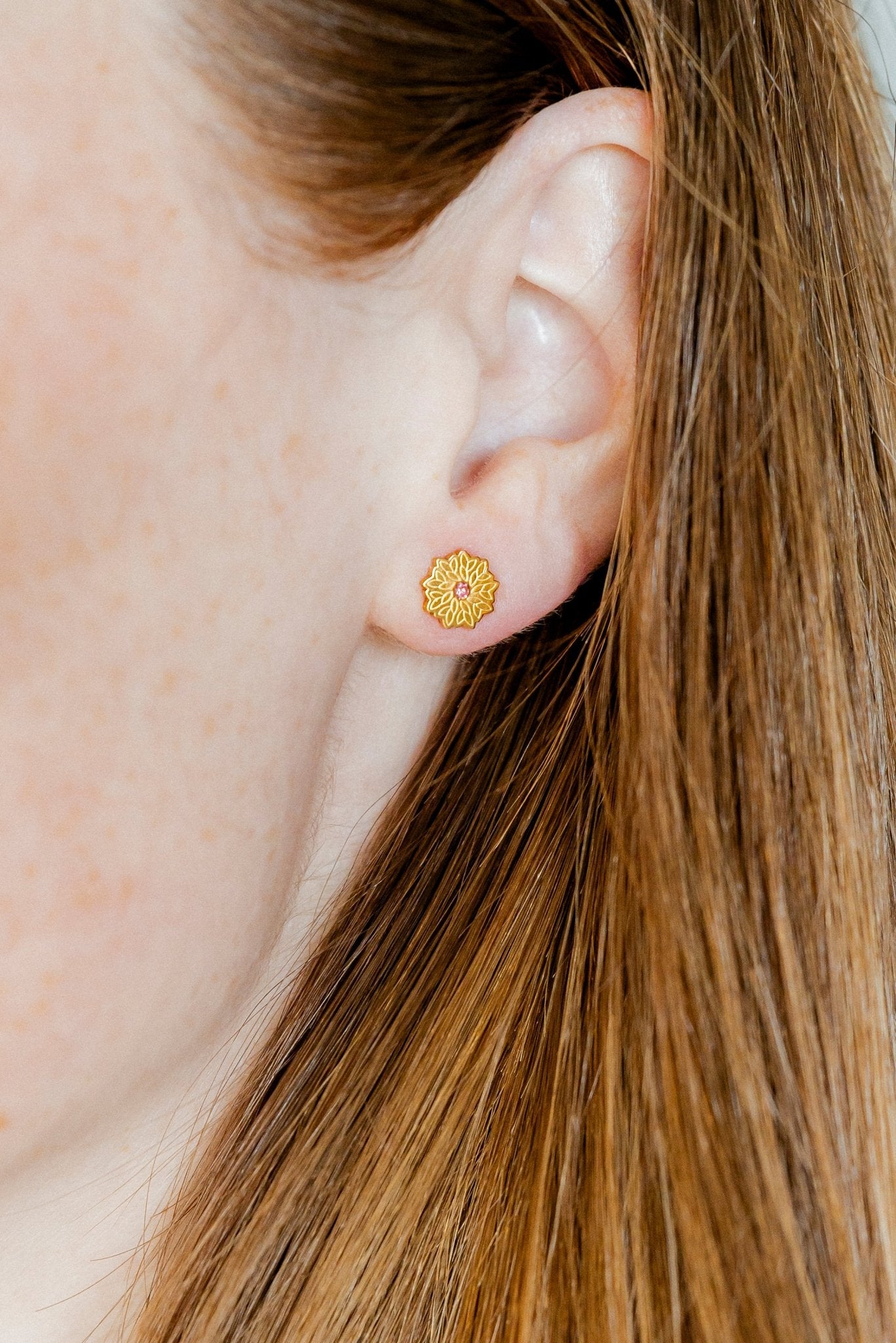 Screwback Stud Earrings - Heaven's 27 Pink CZ - Shop LINNY CO