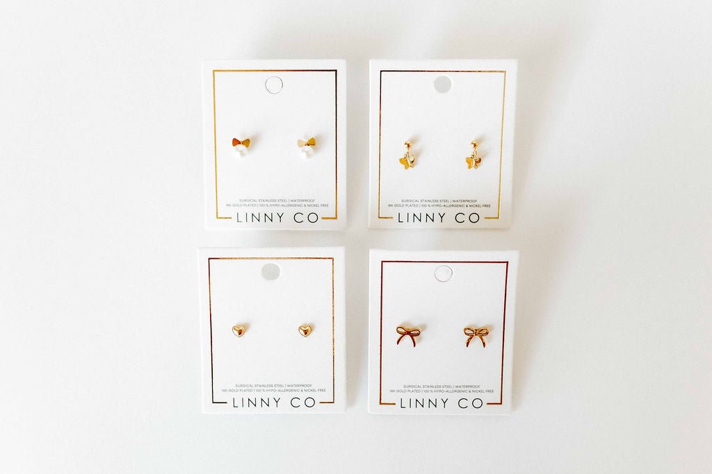 Screwback Stud Earrings - Heidi Pearl Bow - Shop LINNY CO