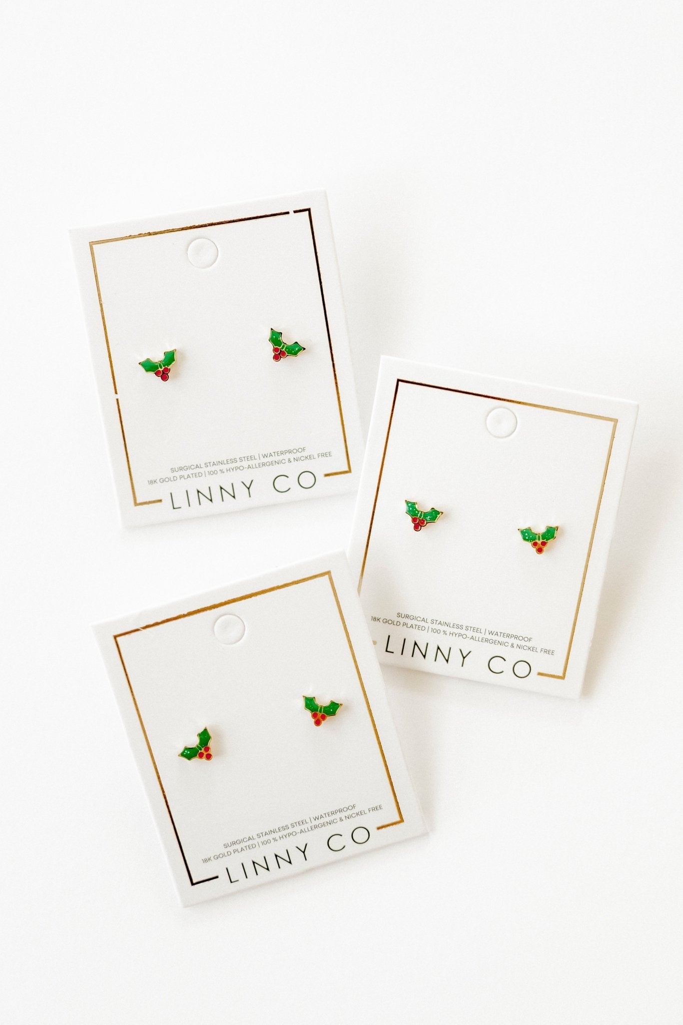 Screwback Stud Earrings - Holly Berry - Shop LINNY CO