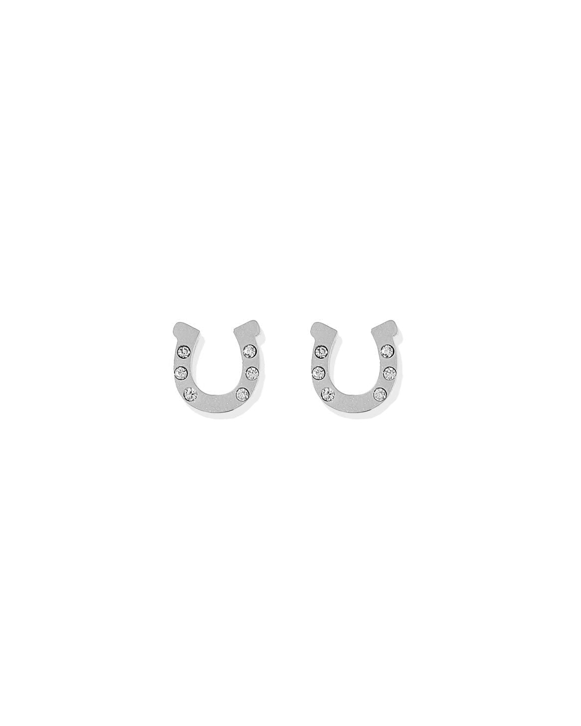 Screwback Stud Earrings - Horseshoe Silver - Shop LINNY CO