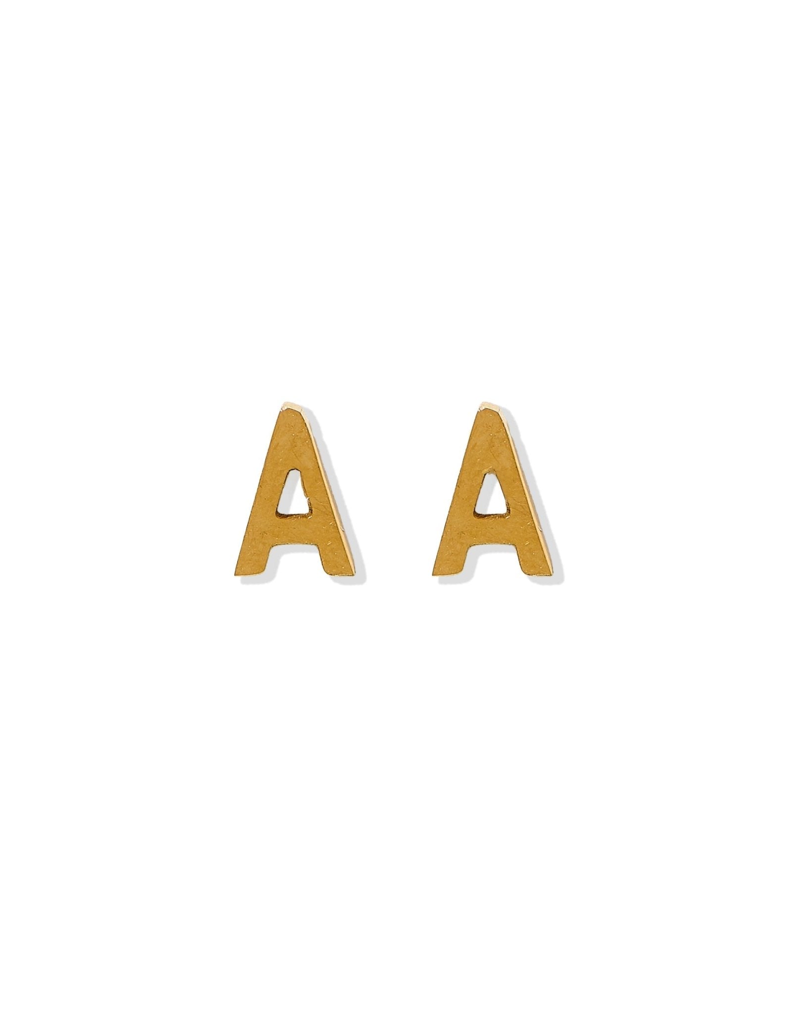 Screwback Stud Earrings - Initial A - Shop LINNY CO