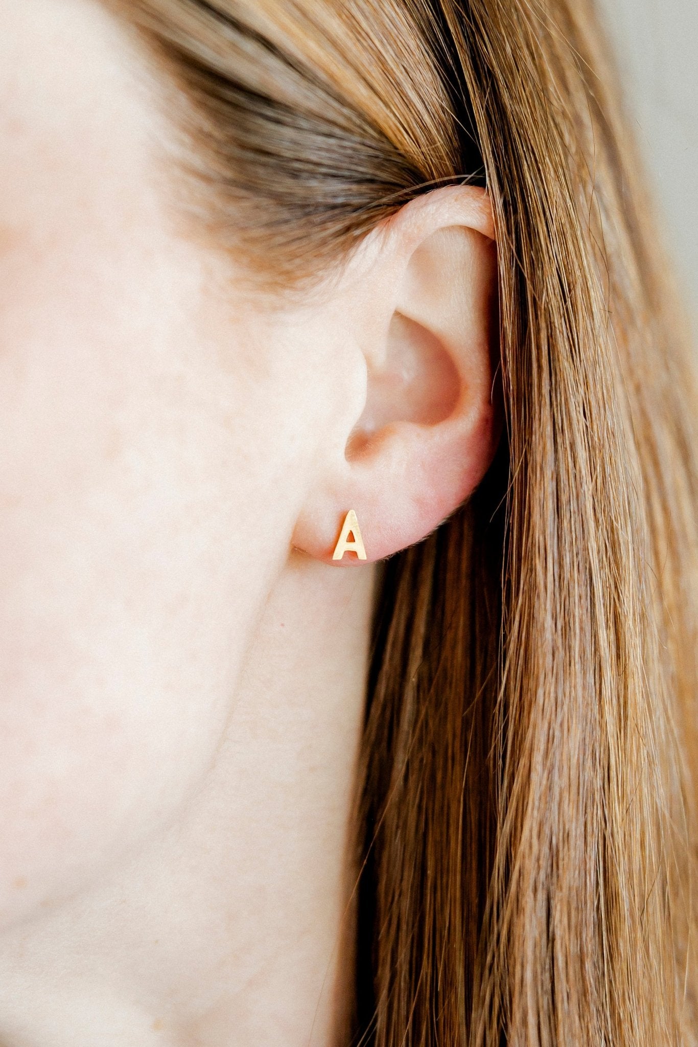 Screwback Stud Earrings - Initial A - Shop LINNY CO