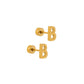 Screwback Stud Earrings - Initial B - Shop LINNY CO