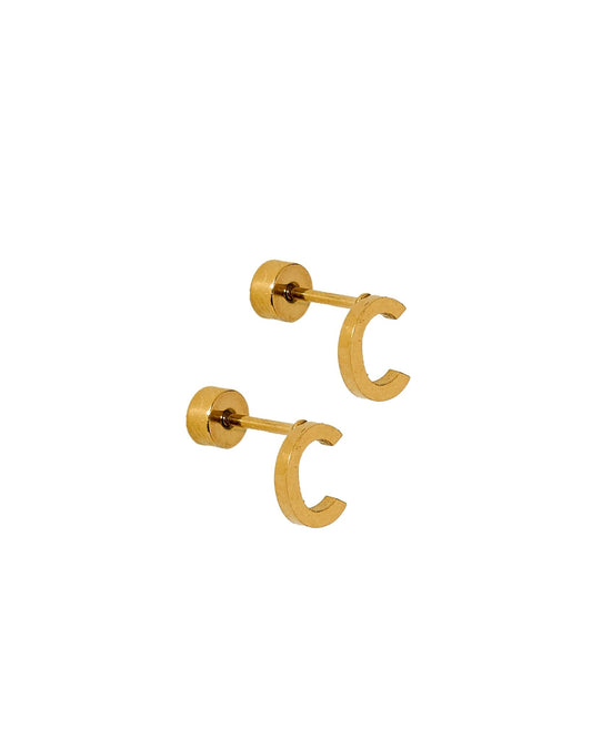 Screwback Stud Earrings - Initial C - Shop LINNY CO