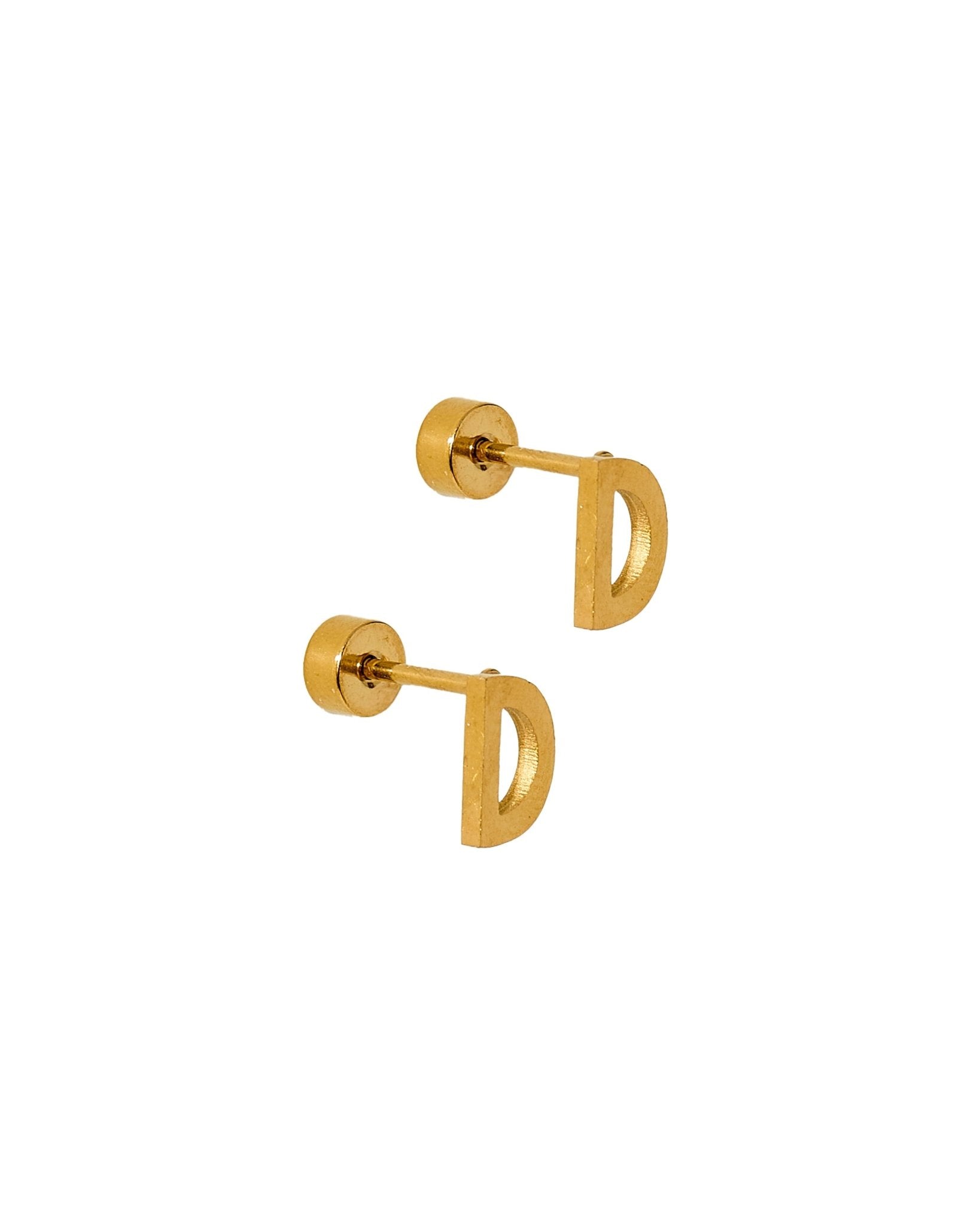 Screwback Stud Earrings - Initial D - Shop LINNY CO
