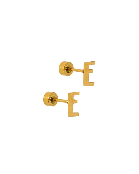 Screwback Stud Earrings - Initial E - Shop LINNY CO