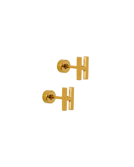 Screwback Stud Earrings - Initial H - Shop LINNY CO