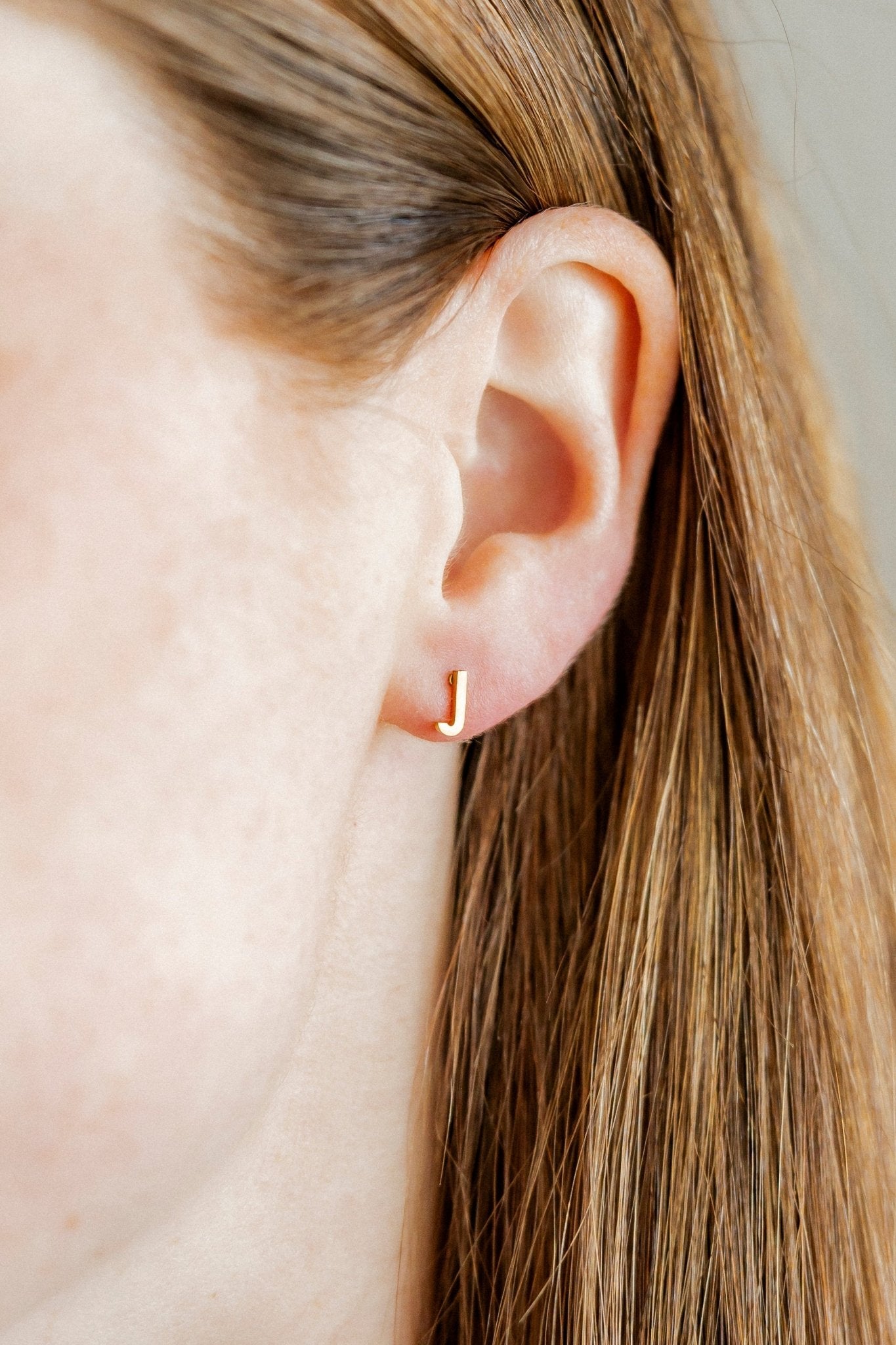 Screwback Stud Earrings - Initial J - Shop LINNY CO