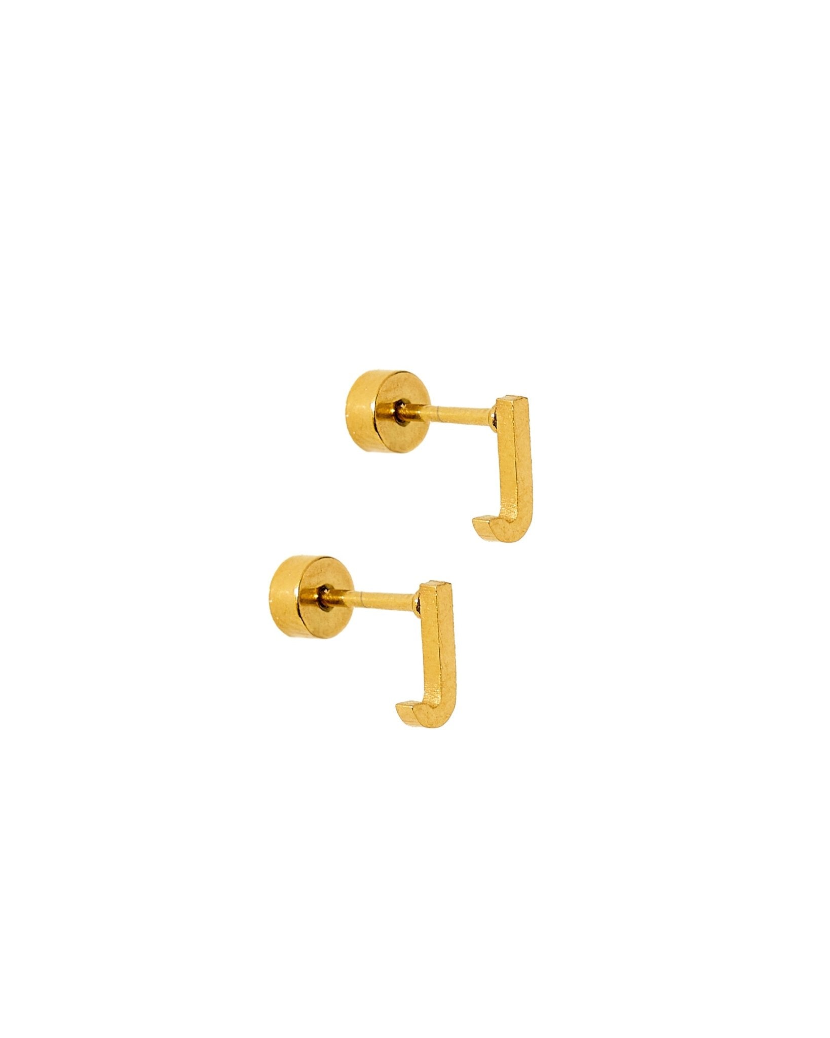 Screwback Stud Earrings - Initial J - Shop LINNY CO