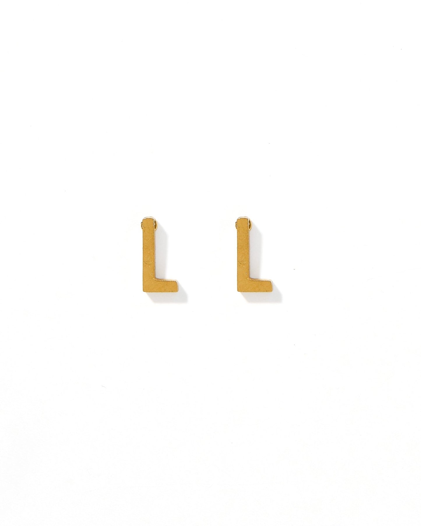 Screwback Stud Earrings - Initial L - Shop LINNY CO