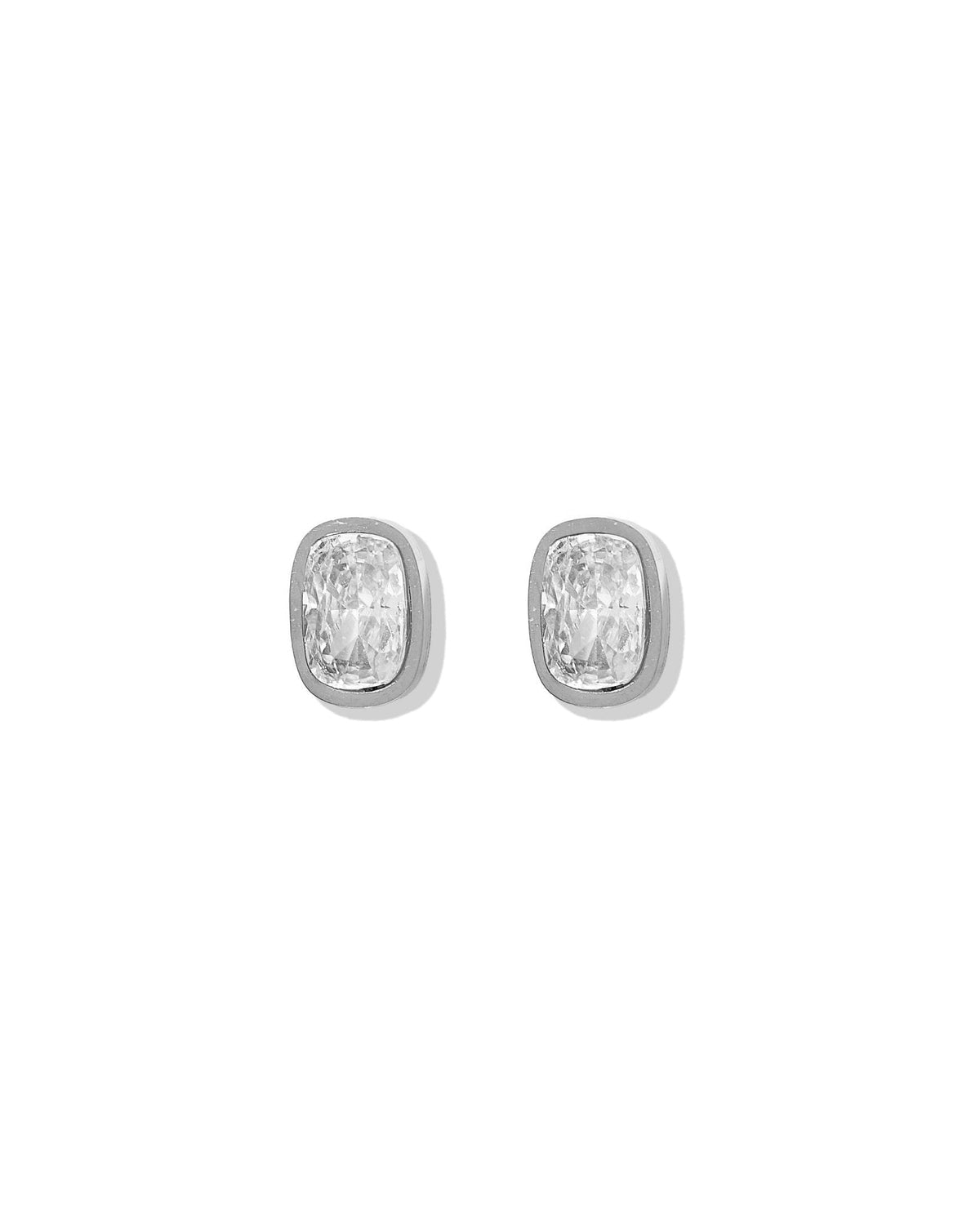 Screwback Stud Earrings - Kay Clear Silver - Shop LINNY CO