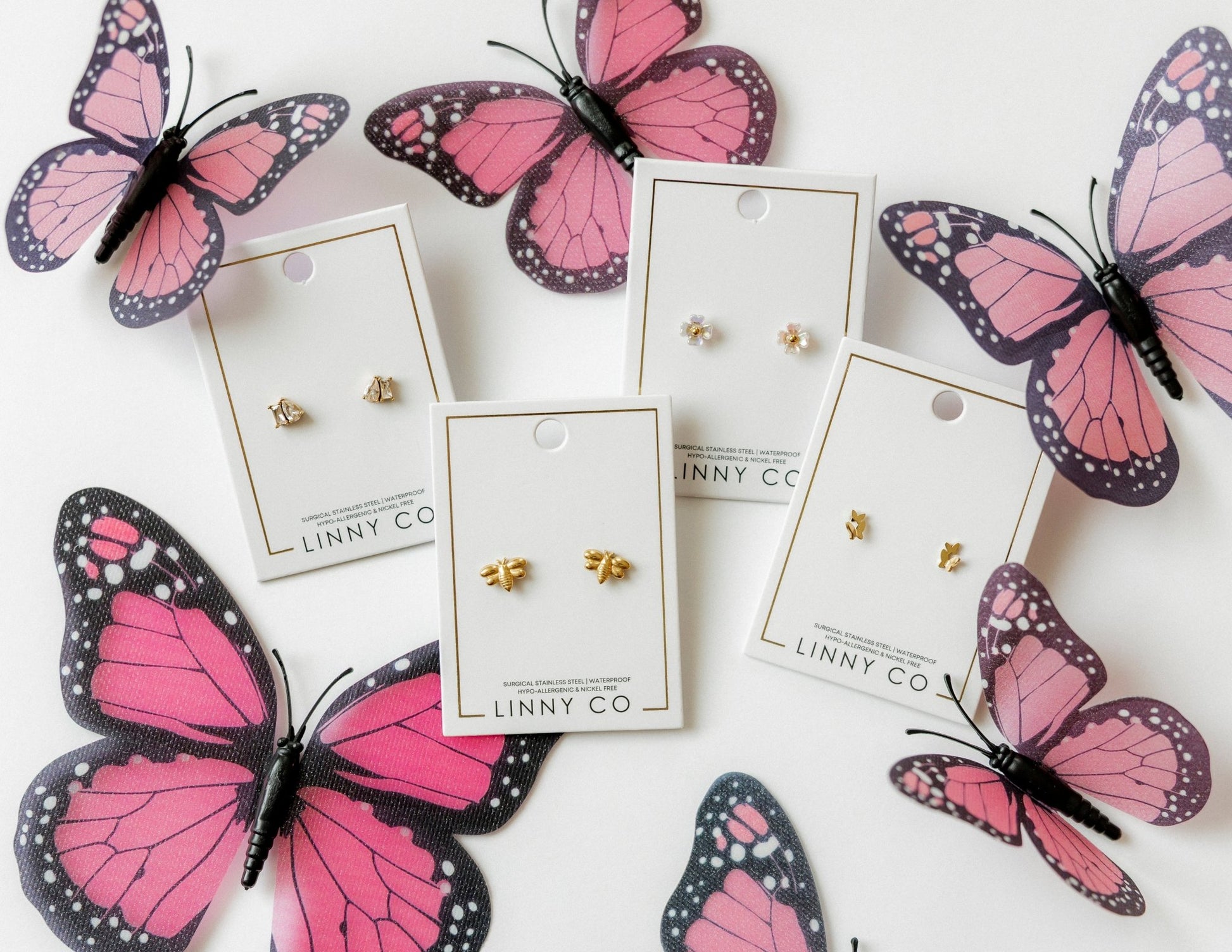 Screwback Stud Earrings - Lark Butterfly - Shop LINNY CO