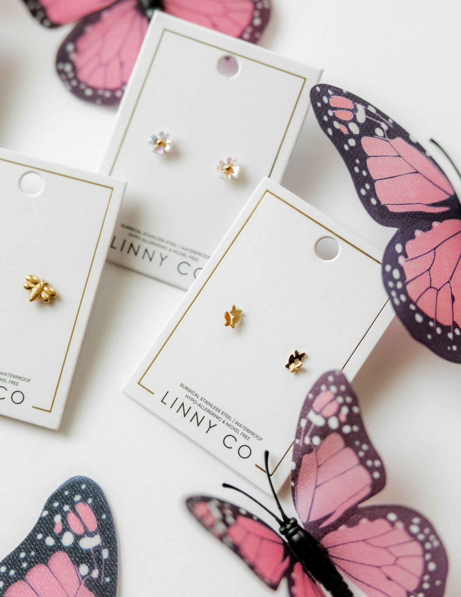 Screwback Stud Earrings - Lark Butterfly - Shop LINNY CO