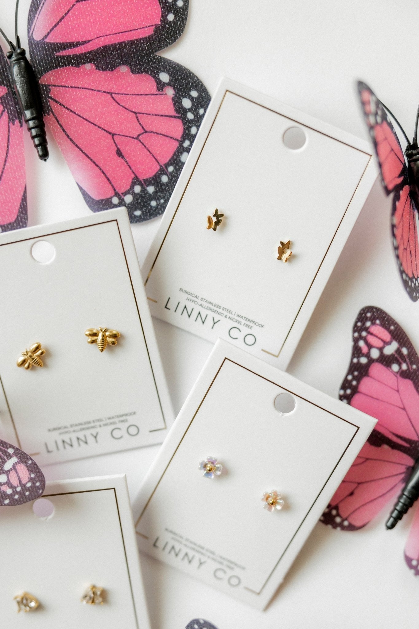 Screwback Stud Earrings - Lark Butterfly - Shop LINNY CO