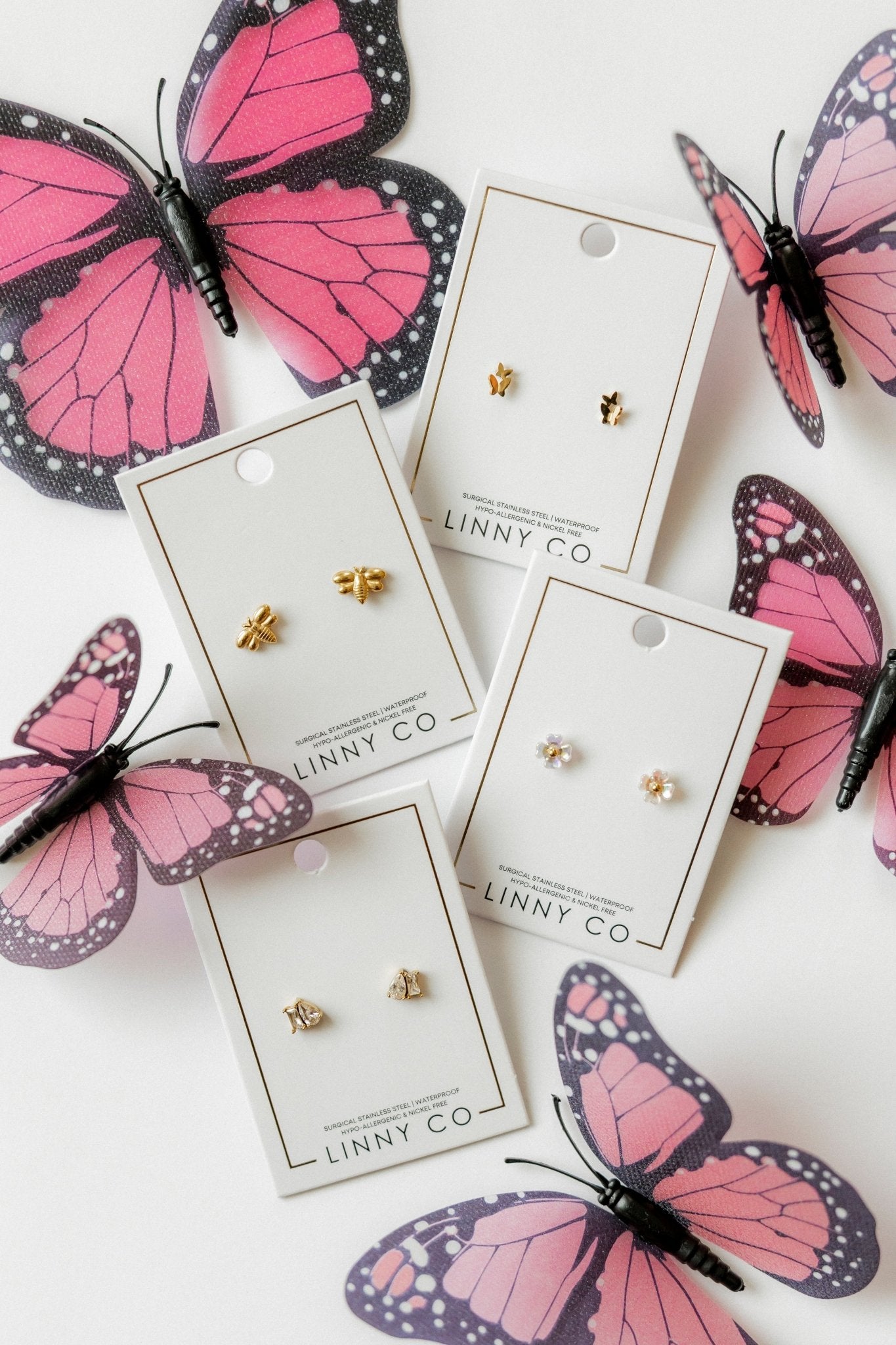 Screwback Stud Earrings - Lark Butterfly - Shop LINNY CO