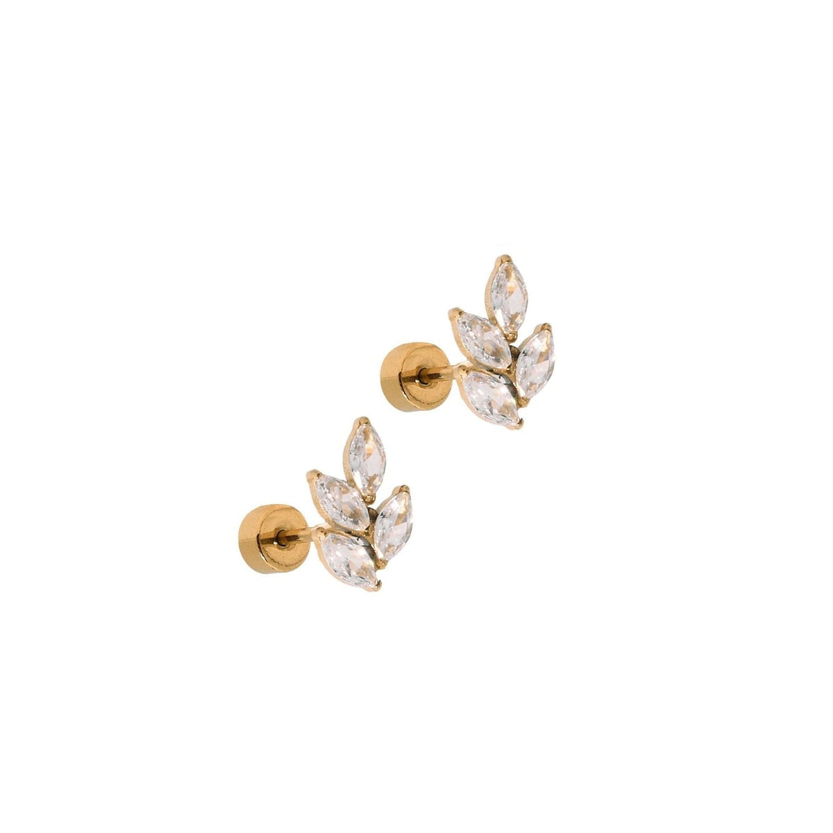 Screwback Stud Earrings - Laurel Gold - Shop LINNY CO