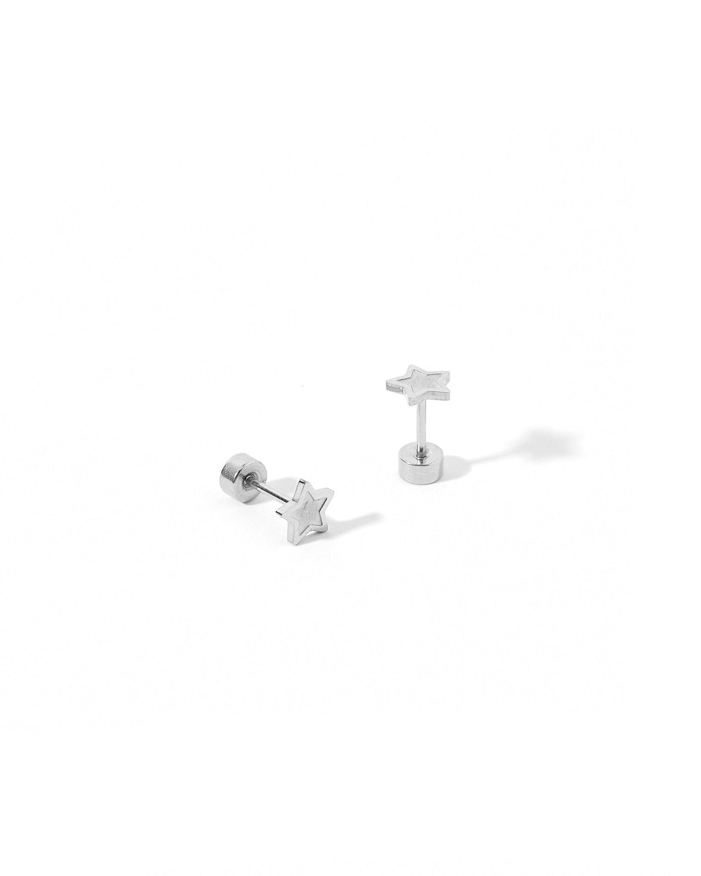 Screwback Stud Earrings - Lennon Star Silver - Shop LINNY CO