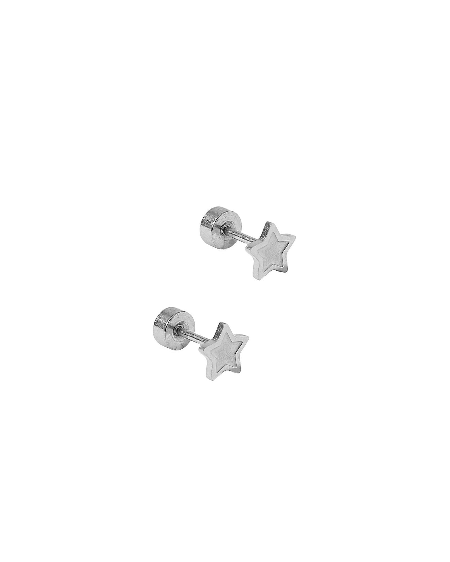 Screwback Stud Earrings - Lennon Star Silver - Shop LINNY CO