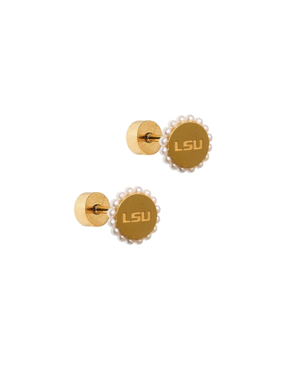 Screwback Stud Earrings - LSU Alice Gold - Shop LINNY CO