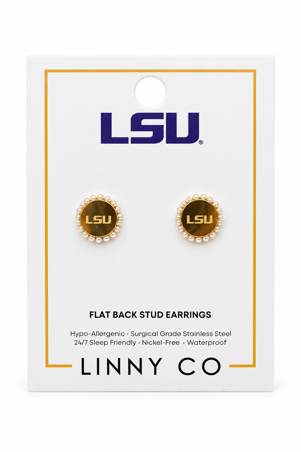 Screwback Stud Earrings - LSU Alice Gold - Shop LINNY CO
