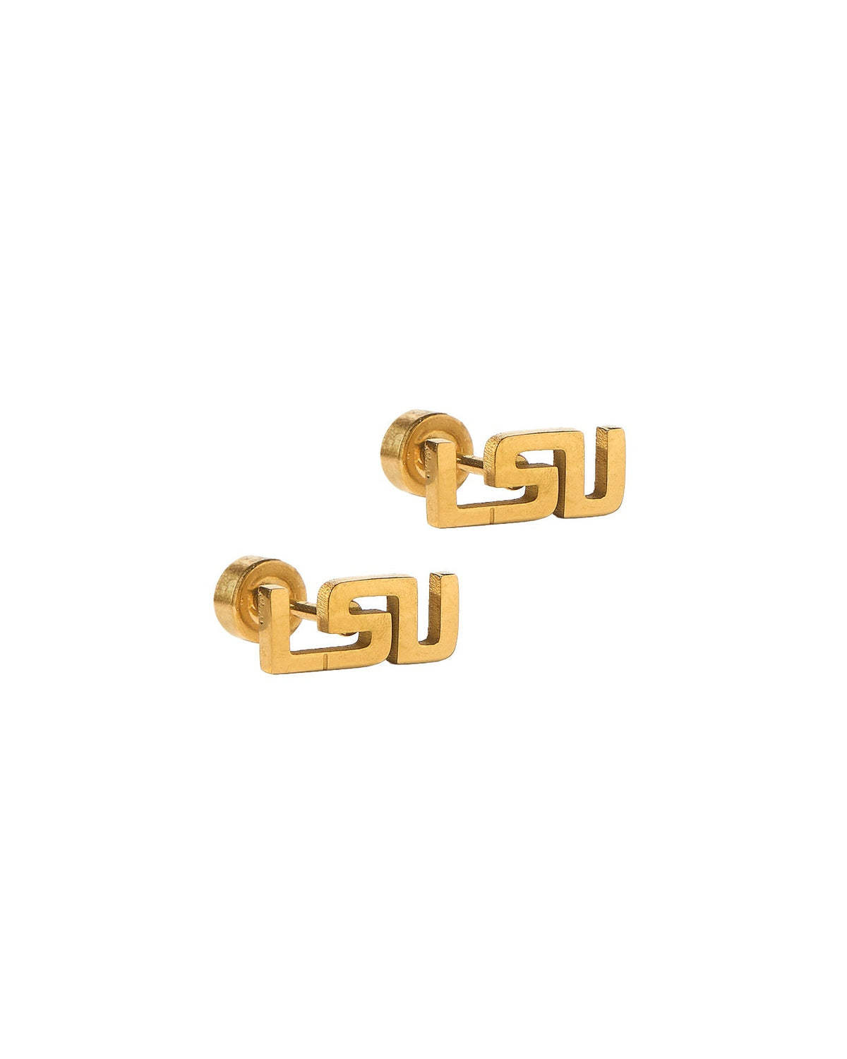 Screwback Stud Earrings - LSU Logo Gold - Shop LINNY CO