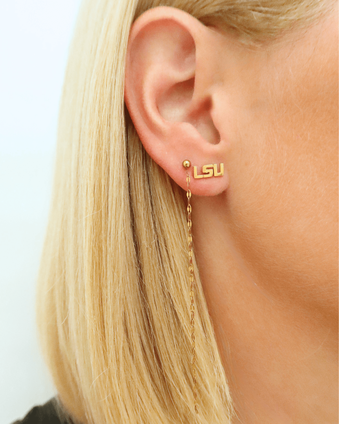 Screwback Stud Earrings - LSU Logo Gold - Shop LINNY CO
