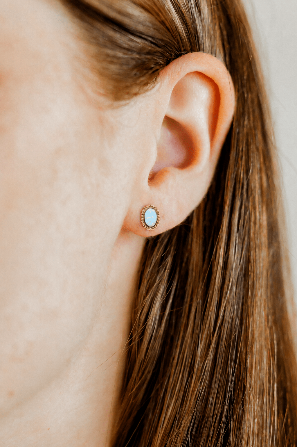 Screwback Stud Earrings - Luna Opal Blue - Shop LINNY CO