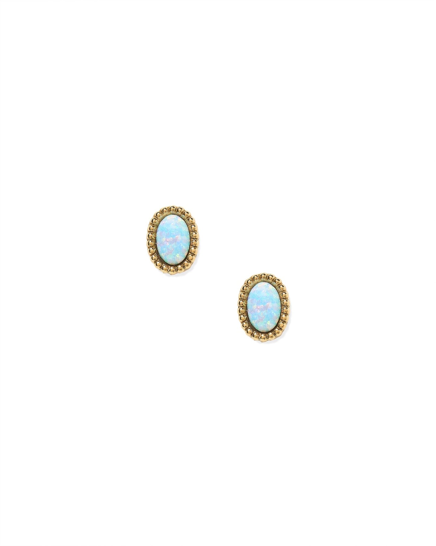 Screwback Stud Earrings - Luna Opal Blue - Shop LINNY CO