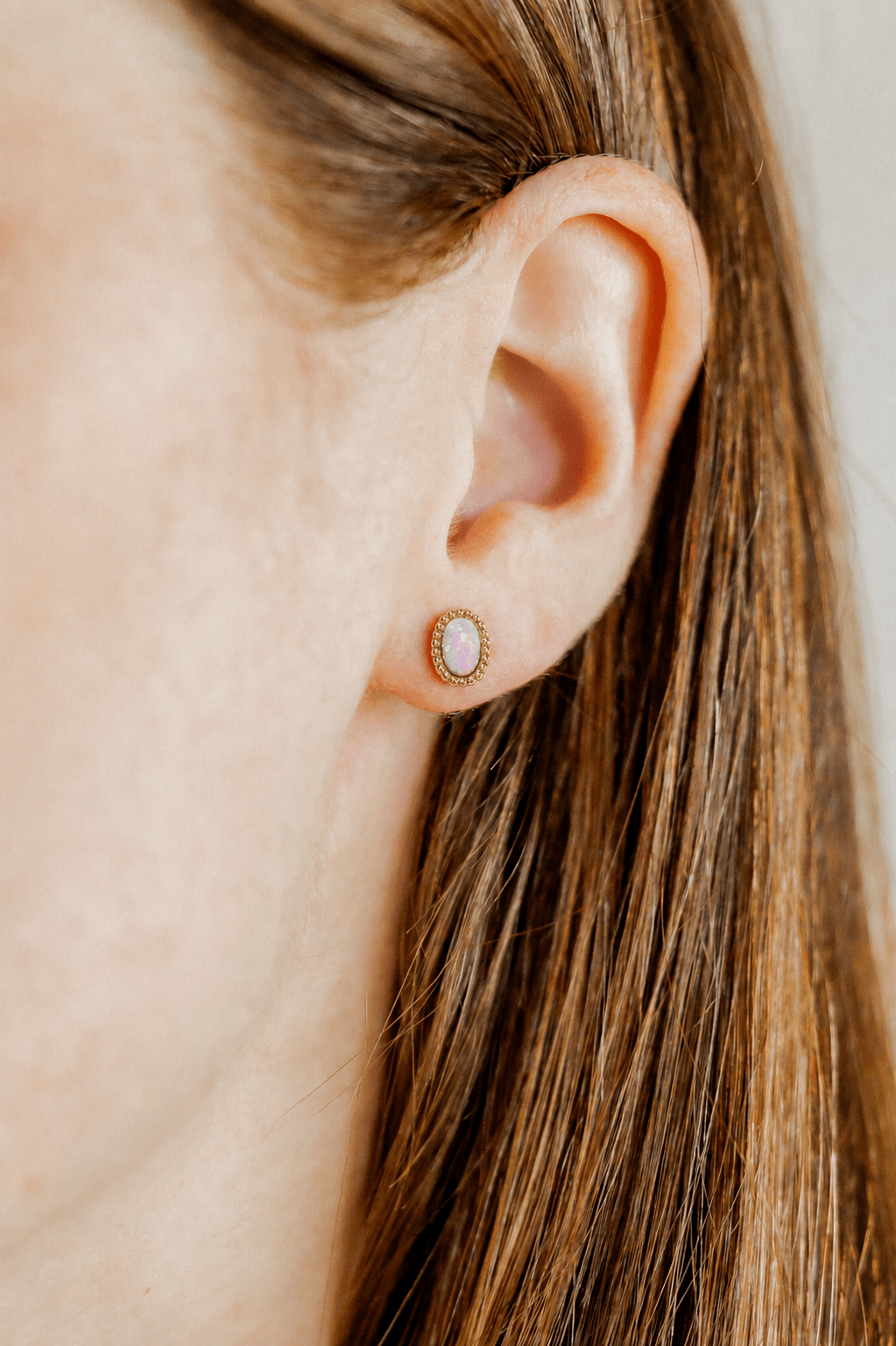 Screwback Stud Earrings - Luna Opal Light Pink - Shop LINNY CO