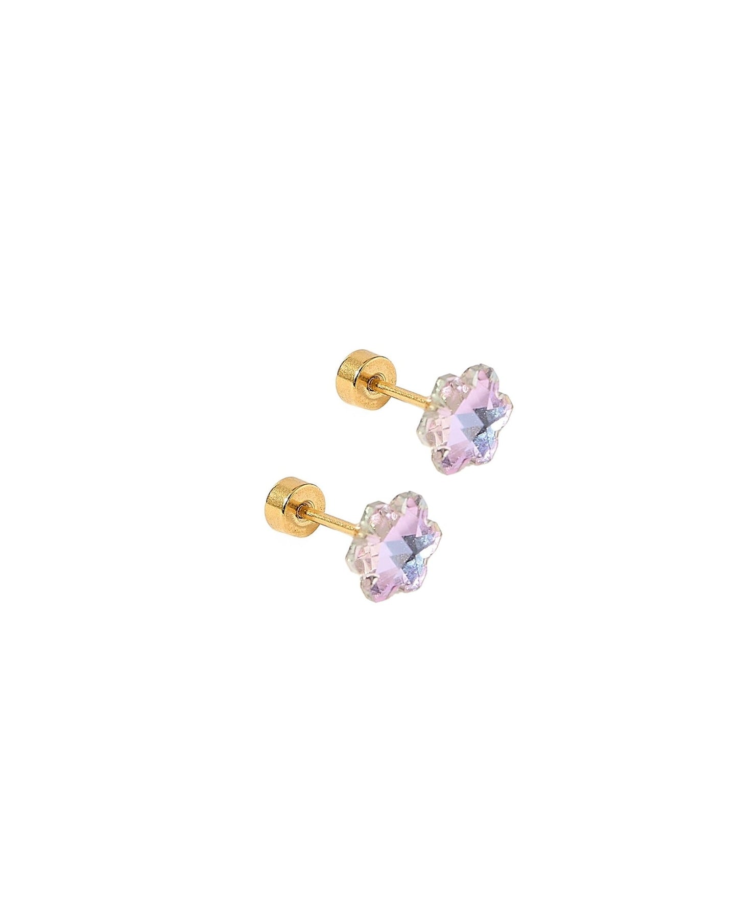 Screwback Stud Earrings Lux - Candy Flower Lilac - Shop LINNY CO