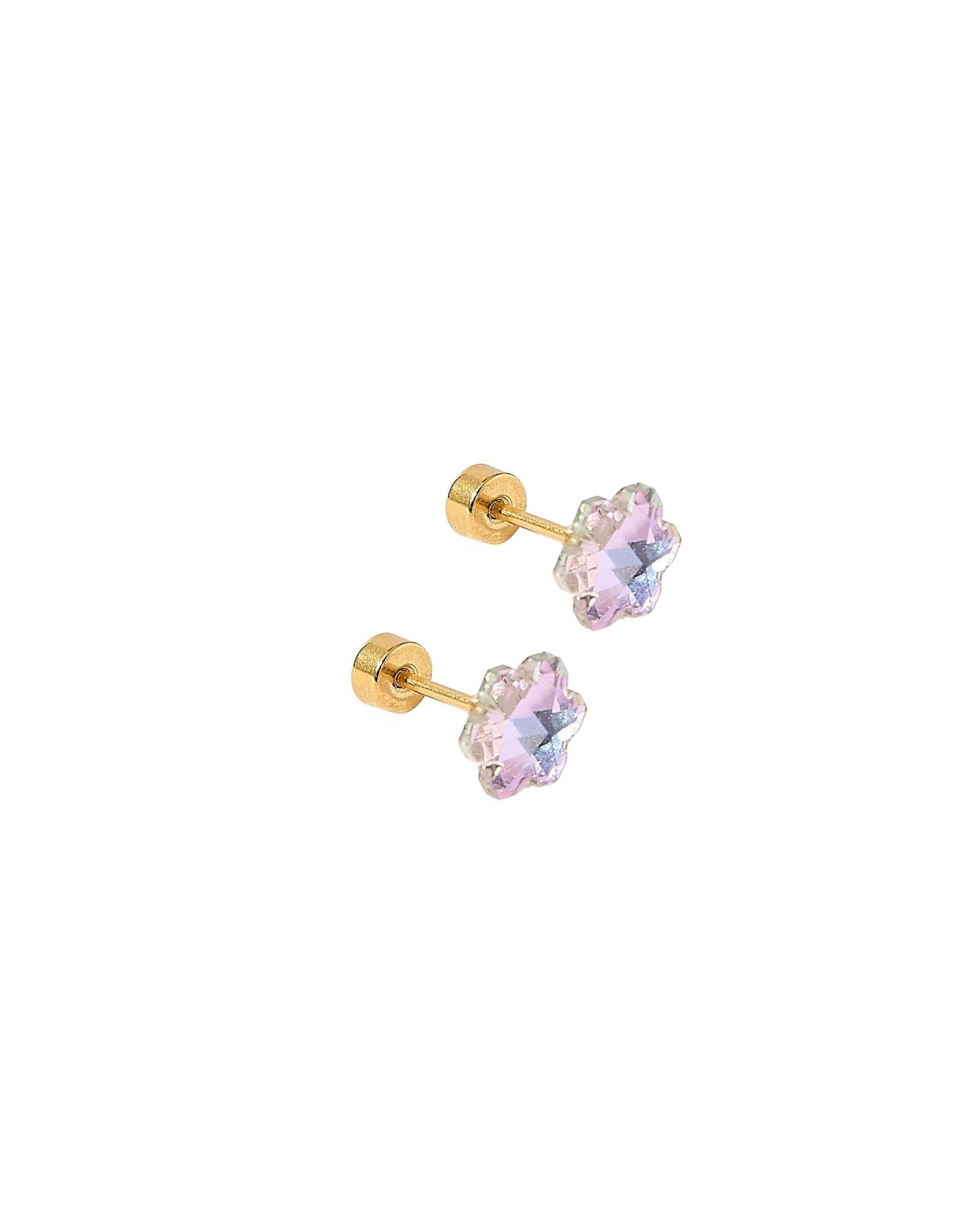 Screwback Stud Earrings Lux - Candy Flower Lilac - Shop LINNY CO