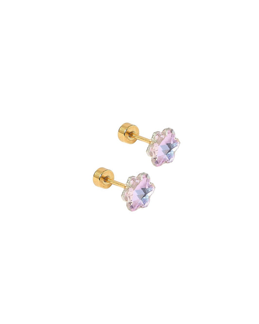 Screwback Stud Earrings Lux - Candy Flower Lilac - Shop LINNY CO