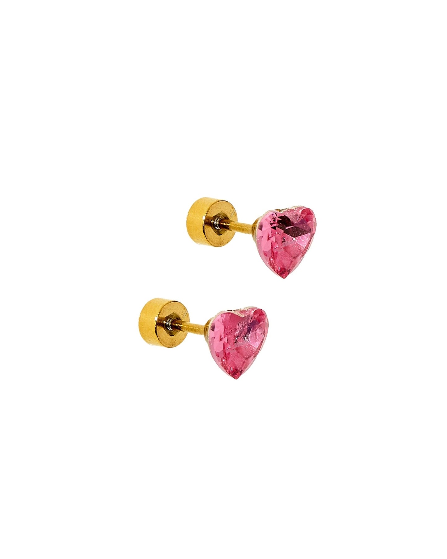 Screwback Stud Earrings Lux - Candy Heart Hot Pink - Shop LINNY CO
