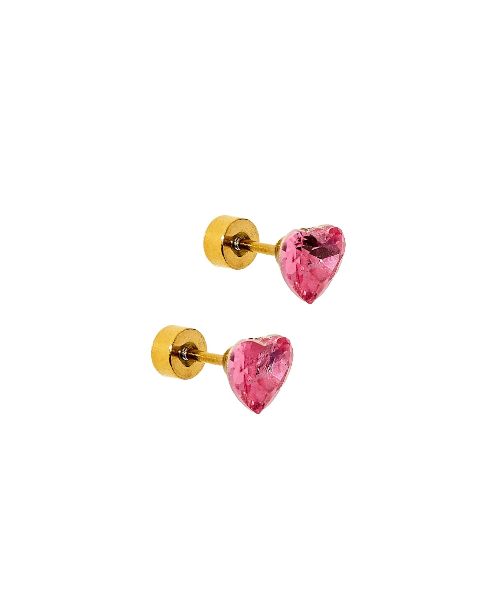 Screwback Stud Earrings Lux - Candy Heart Hot Pink - Shop LINNY CO