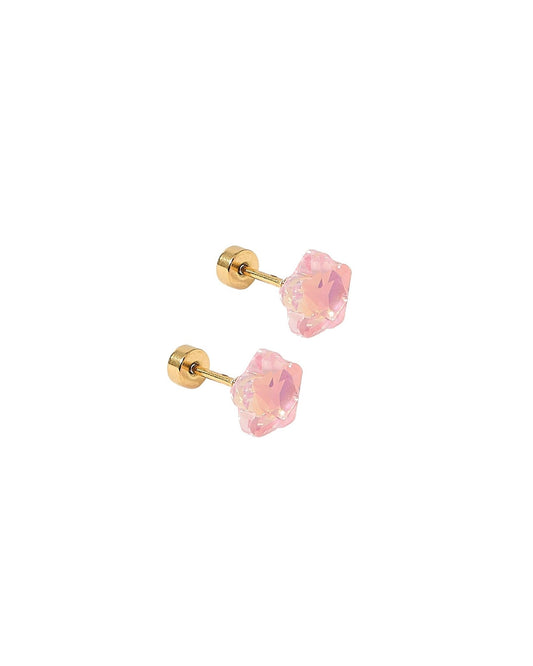 Screwback Stud Earrings Lux - Candy Star Bubblegum Pink - Shop LINNY CO