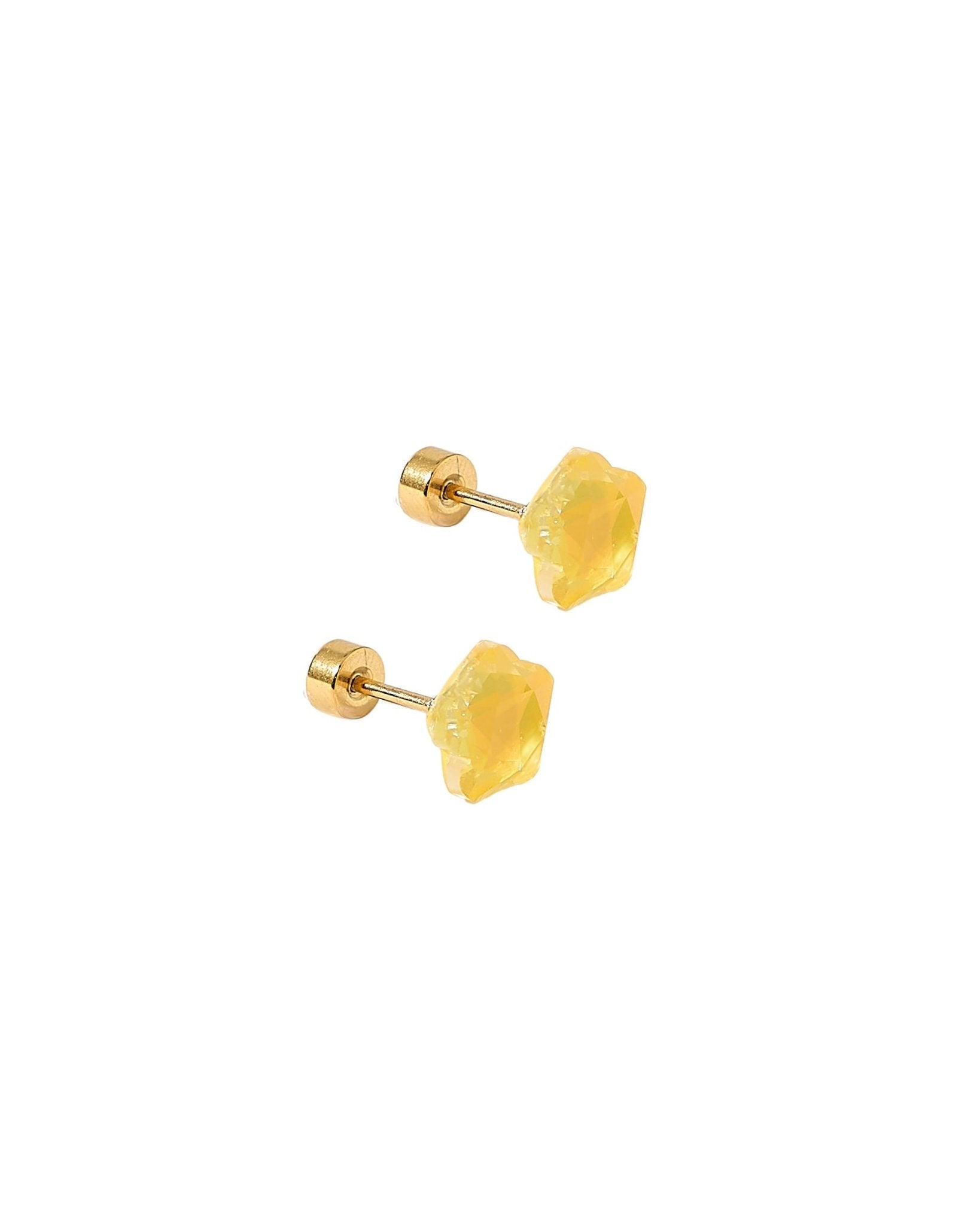 Screwback Stud Earrings Lux - Candy Star Sunshine Yellow - Shop LINNY CO