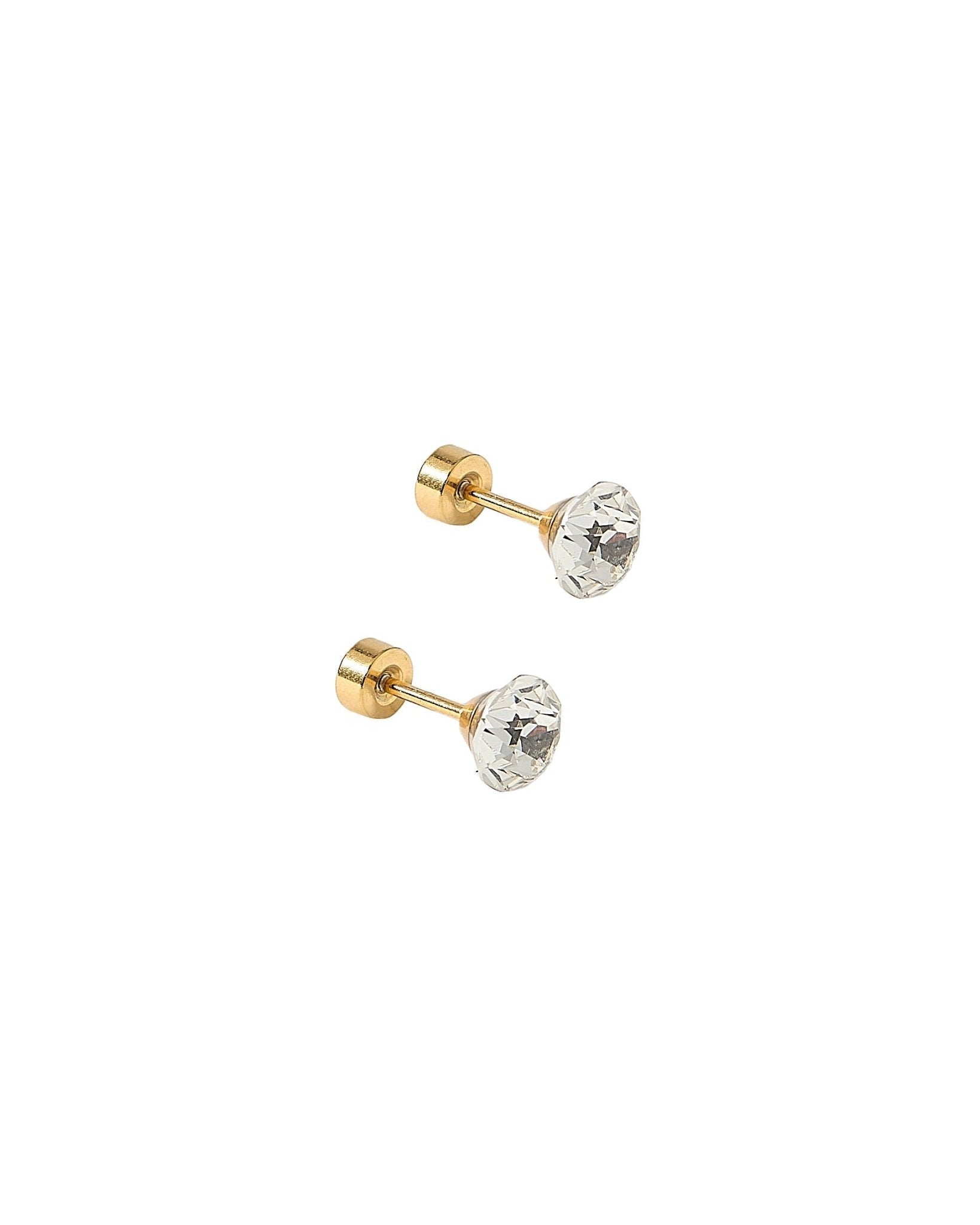 Screwback Stud Earrings Lux - Zuri Clear - Shop LINNY CO