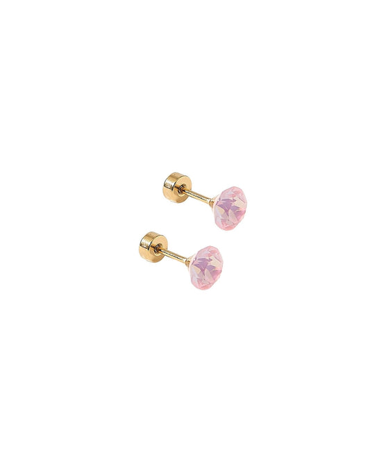Screwback Stud Earrings Lux - Zuri Pastel Pink - Shop LINNY CO