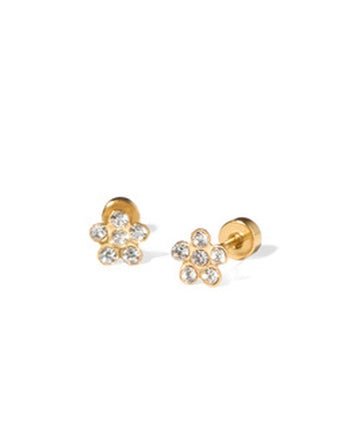 Screwback Stud Earrings - Lyla Clear - Shop LINNY CO