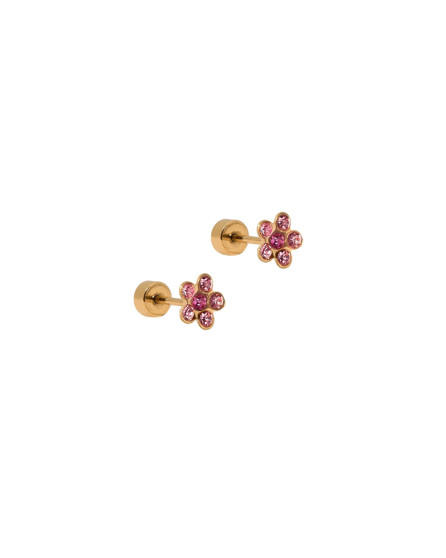 Screwback Stud Earrings - Lyla Flower Pink - Shop LINNY CO