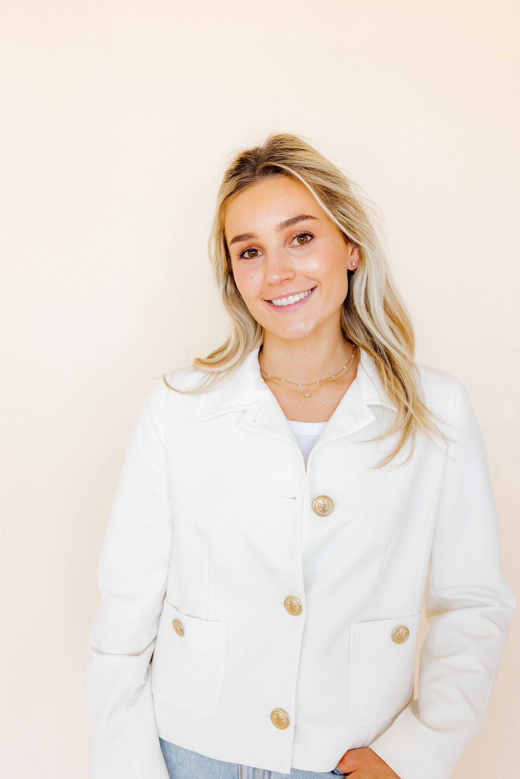 Screwback Stud Earrings - Madison Gold Clear - Shop LINNY CO